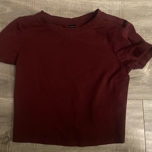 Burgundy Cropped Tee